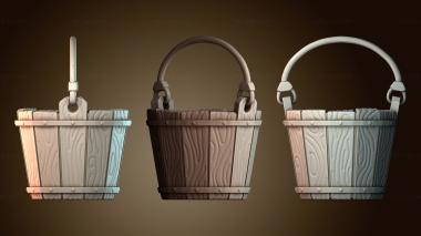 3D модель Деревянное ведро для хранения (STL)