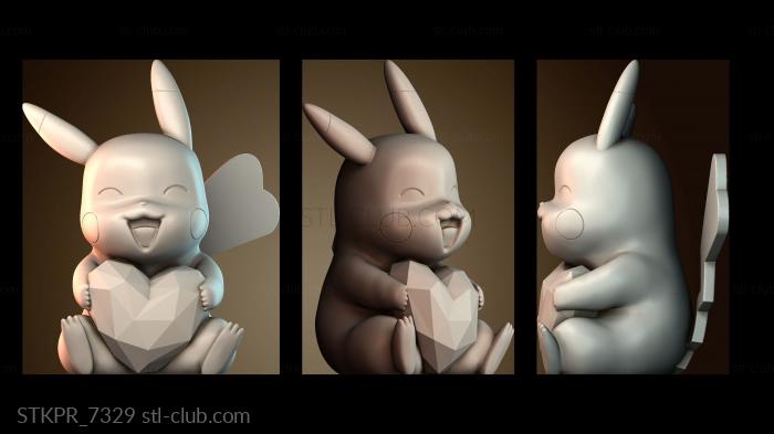 Статуэтки упрощенные Счастливый покемон Пикачу