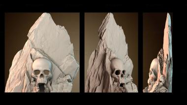 3D модель Череп на камне (STL)