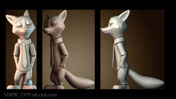 Статуэтки упрощенные Стильная мультяшная лиса