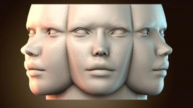 3D модель Скульптура «Тройное лицо» (STL)