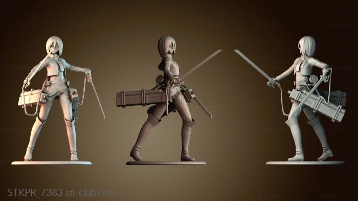 Статуэтки упрощенные Мисс Микаса из AOT