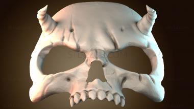 3D модель Дизайн рогатого черепа (STL)