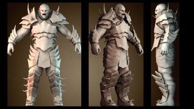 3D модель Мужской полуогр орк боец (STL)