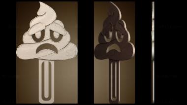 3D модель Закладка с грустными эмодзи (STL)