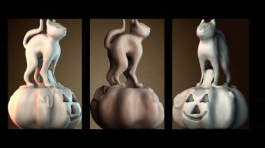 3D модель Кот на тыкве (STL)