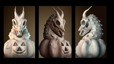 3D модель Украшение в виде тыквы дракона (STL)