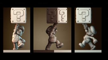 3D модель Мистер Марио и блок вопросов (STL)