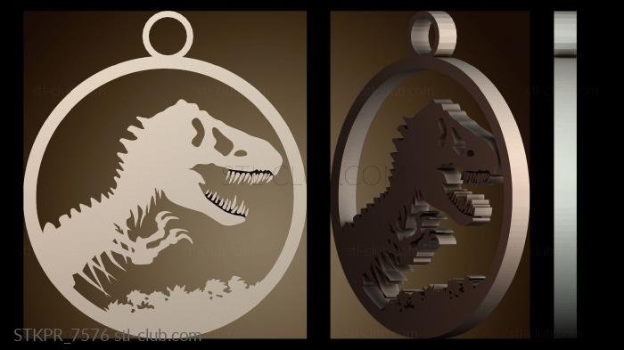 Статуэтки упрощенные Подвеска в виде силуэта динозавра