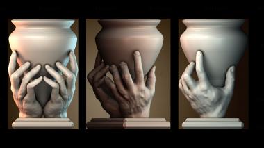 3D модель Художественная ручная ваза (STL)