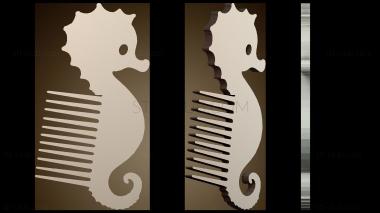 3D модель Дизайн гребня «Морской конек» (STL)