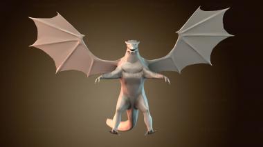 3D модель Дракон низкополигональный (STL)