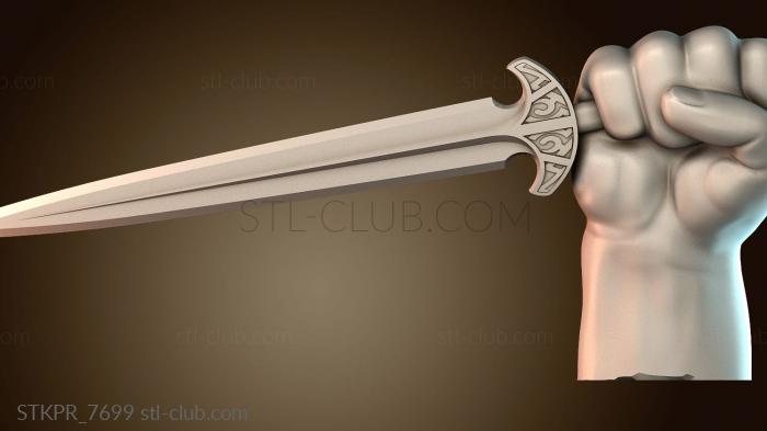 Статуэтки упрощенные Поднятый кулак меч