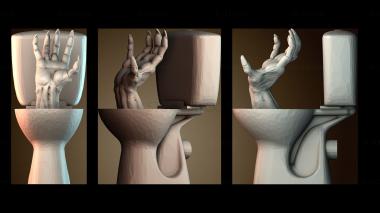3D модель Рука в туалете (STL)