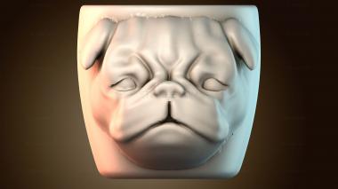 3D модель Скульптура морды мопса (STL)