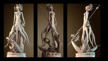 3D модель Самка осьминога призрака (STL)