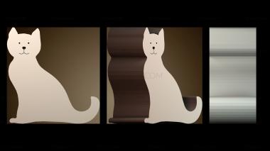 3D модель Милый силуэт кота (STL)