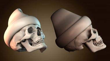 3D модель Череп в шляпе (STL)