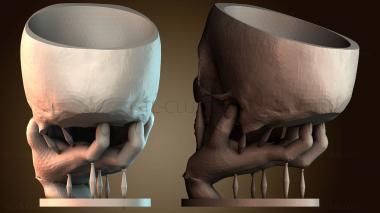 3D модель Ручная чаша череп (STL)