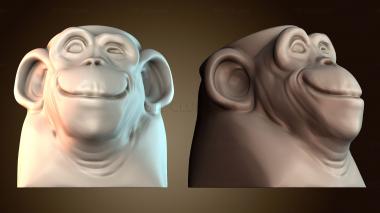 3D модель Скульптура улыбающейся обезьяны (STL)