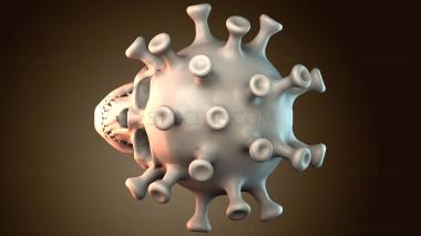 3D модель Слияние черепа и вируса (STL)