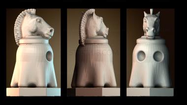 3D модель Pac Ghost Horse шахматы pacman (STL)