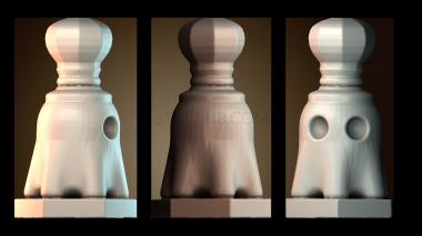 3D модель Pac Ghost King шахматы pacman (STL)