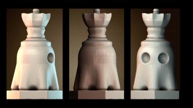 3D модель Pac Ghost Queen шахматы pacman (STL)