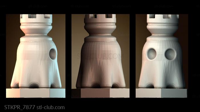 Статуэтки упрощенные Pac Ghost Rook шахматы pacman