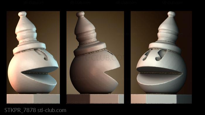 Статуэтки упрощенные Pac Man Bishop шахматы pacman