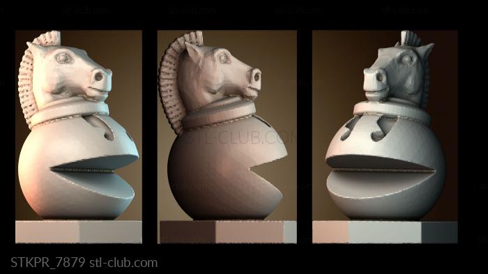 Статуэтки упрощенные Pac Man Horse шахматы pacman
