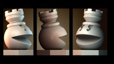 3D модель Ладья шахматы пакмана (STL)