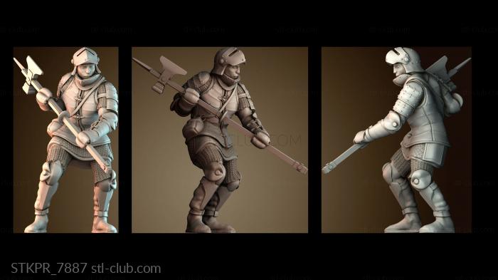 Статуэтки упрощенные Доспехи воина алебарды