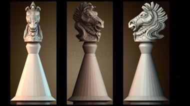 3D модель Цилиндрический рыцарь шахматы (STL)