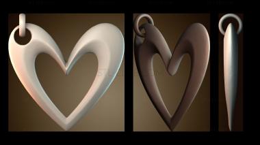 3D модель Дизайн кулона в форме сердца (STL)