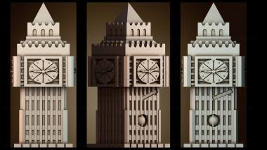 3D модель Дизайн часовой башни (STL)