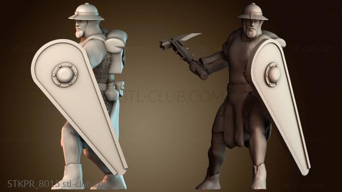 Статуэтки упрощенные Мужчина атакующий солдат