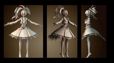 3D модель Готическая аниме девушка (STL)