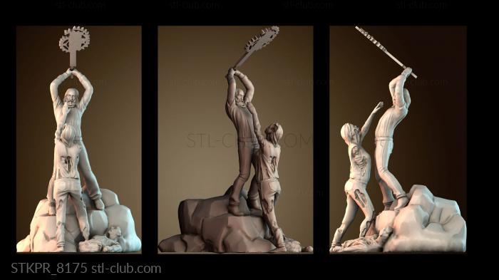 Статуэтки упрощенные Мужчина сражается с зомби