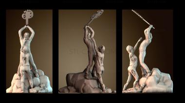 3D модель Мужчина сражается с зомби (STL)