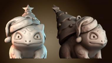 3D модель Рождественская шапка бульбазавра покемон (STL)