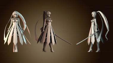 3D модель Аниме бойцы женщины (STL)