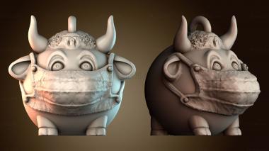 3D модель Вешалка для ключей в форме буйвола (STL)