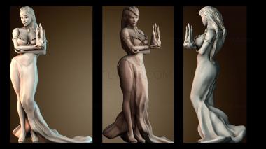 3D модель Девушка бьет по бейсбольному мячу (STL)