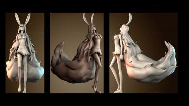 3D модель Сулонг девушка с длинными волосами (STL)