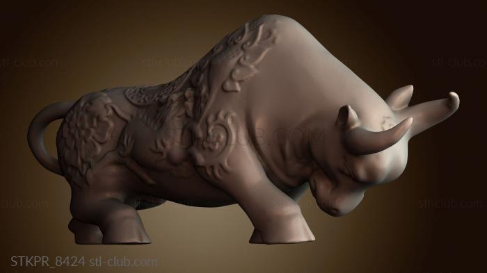 Статуэтки упрощенные Буйвол сделан из меди бык