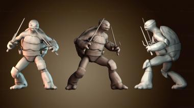 3D модель Черепашки ниндзя с мечами в руках (STL)