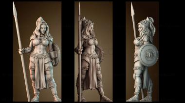 3D модель Амазонка с копьём женщины (STL)
