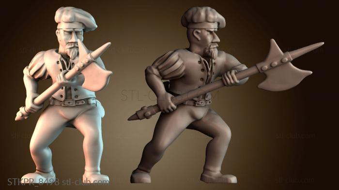 Статуэтки упрощенные Человек алебардист