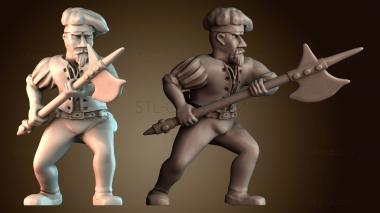 3D модель Человек алебардист (STL)